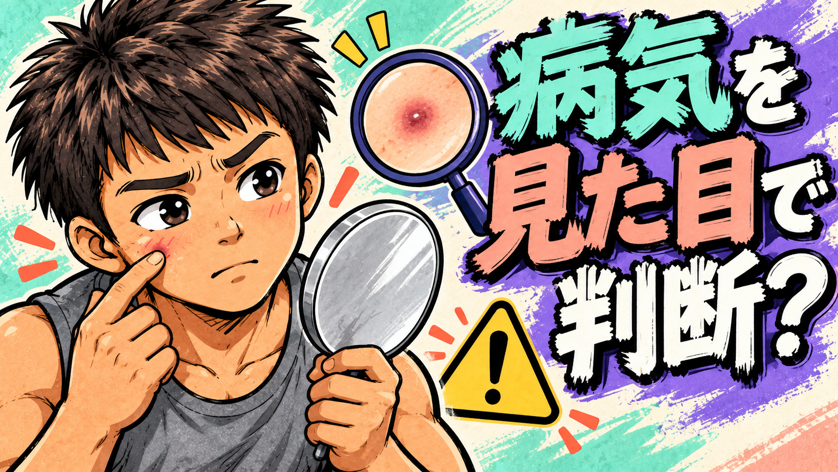 配信の印象とバセドウ病の医学的な検査を分けて確認するオリジナルイラスト